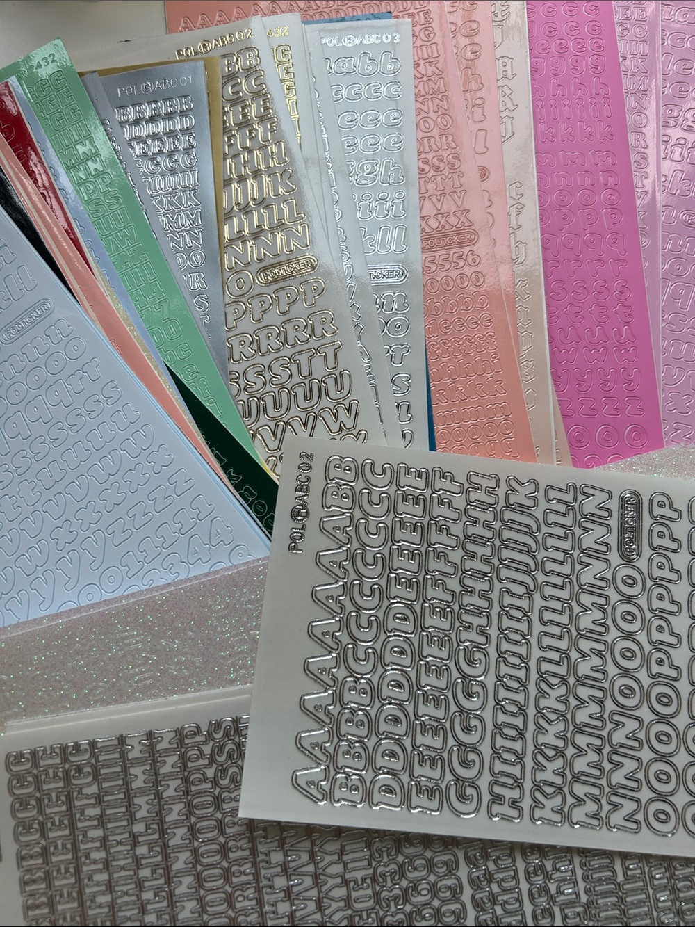 65x Large Alphabet Korean Sticker Sheet lot
